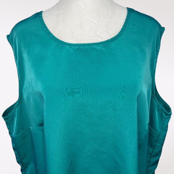 Blair Jade Green Sleeveless Silky Scoop Neck Tank Top Size XL - Picture 2 of 10